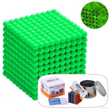 1000 darabos mágneses golyó szett ZÖLD FOSZFORESZKÁLÓ