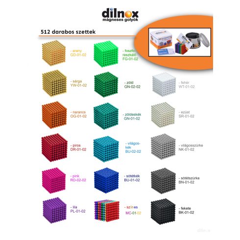 512 darabos mágneses golyó szett VILÁGOSSZÜRKE